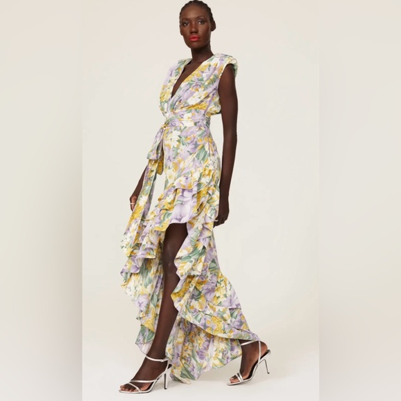 Bronson & Bancho Dresses & Skirts - Bronx and Banco Tropical Floral Asymmetrical Ruffle Dress | Size M